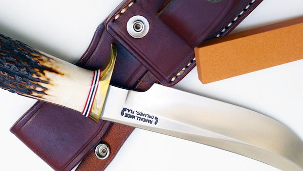 RANDALL USA KNIVES MODEL 5-5.5 ALL PURPOSE FIGHTER KNIFE HIGH CARBON STEEL STAG/ANTLER HANDLE W/SHEATH PRE-OWNED