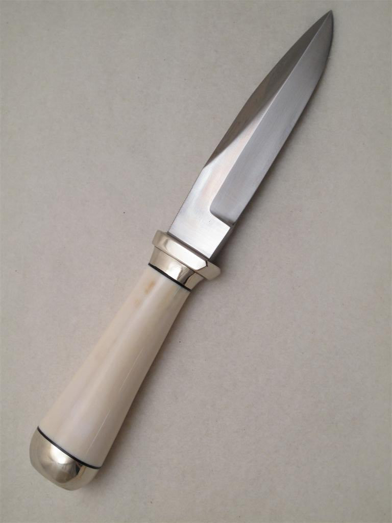 RANDALL USA KNIVES MODEL GAMBLER - 4 ALL PURPOSE GUARDIAN SURVIVAL KNIFE  IVORITE MICARTA HANDLE HIGH CARBON STEEL W/SHEATH PRE-OWNED