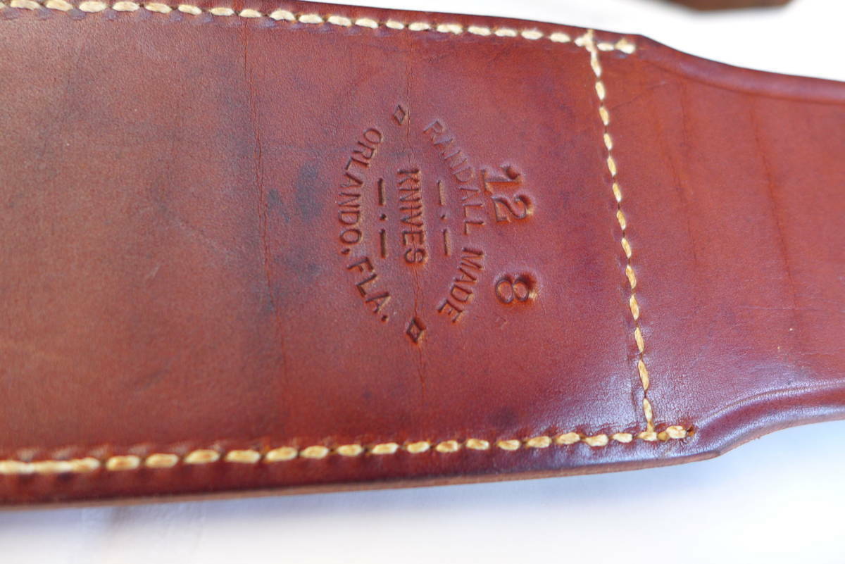 RANDALL USA KNIVES MODEL 12-8 BOWIE ALL PURPOSE FIGHTER KNIFE HIGH CARBON STEEL STAG/ANTLER  HANDLE W/SHEATH PRE-OWNED