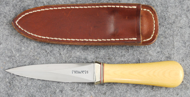 RANDALL USA KNIVES MODEL 24-4 ALL PURPOSE GUARDIAN SURVIVAL KNIFE YELLOW MICARTA HANDLE HIGH CARBON STEEL W/SHEATH PRE-OWNED