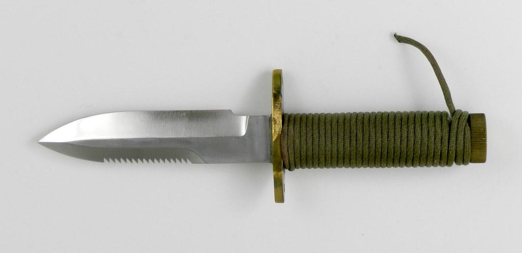 RANDALL USA KNIVES MODEL 18-5.5 ALL PURPOSE ATTACK SURVIVAL KNIFE OD GREEN ROPE HANDLE HIGH CARBON STEEL W/SHEATH PRE-OWNED