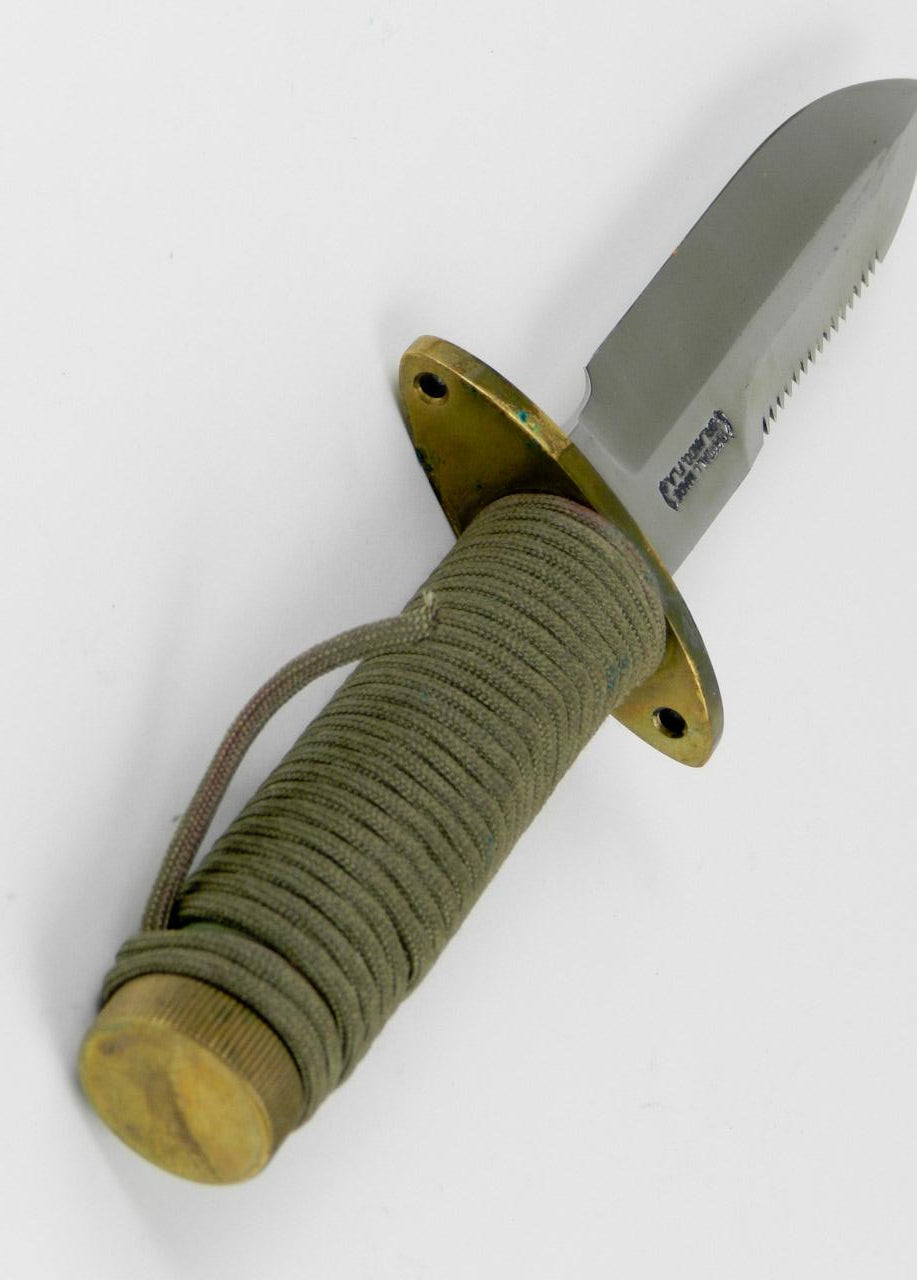 RANDALL USA KNIVES MODEL 18-5.5 ALL PURPOSE ATTACK SURVIVAL KNIFE OD GREEN ROPE HANDLE HIGH CARBON STEEL W/SHEATH PRE-OWNED