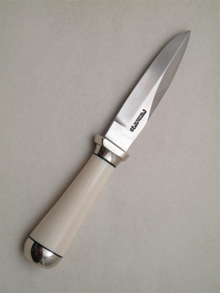 RANDALL USA KNIVES MODEL GAMBLER - 4 ALL PURPOSE GUARDIAN SURVIVAL KNIFE  IVORITE MICARTA HANDLE HIGH CARBON STEEL W/SHEATH PRE-OWNED