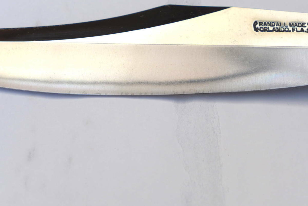 RANDALL USA KNIVES MODEL 12-8 BOWIE ALL PURPOSE FIGHTER KNIFE HIGH CARBON STEEL STAG/ANTLER  HANDLE W/SHEATH PRE-OWNED