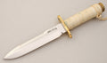 RANDALL USA KNIVES MODEL 18-5.5 ALL PURPOSE ATTACK SURVIVAL KNIFE CREAM WHITE ROPE HANDLE HIGH CARBON STEEL W/SHEATH PRE-OWNED