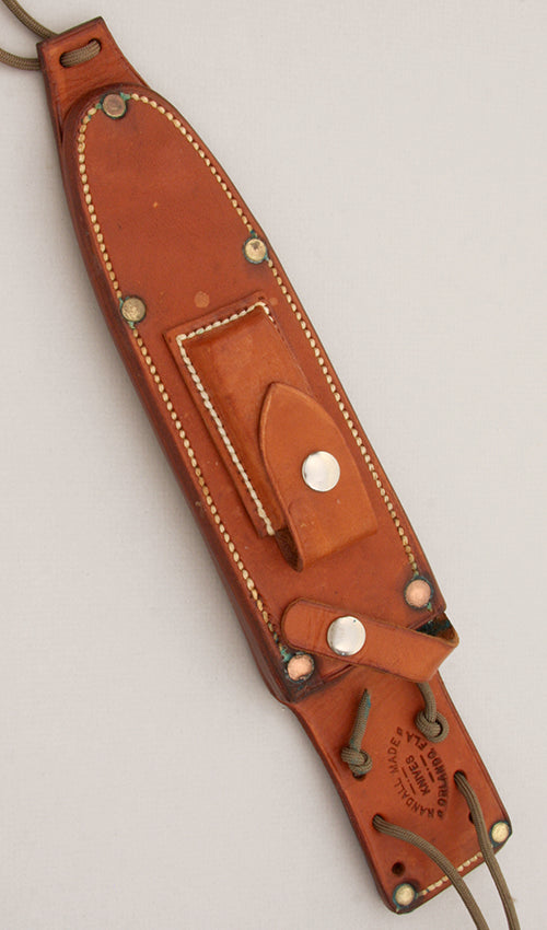 RANDALL USA KNIVES MODEL 18-5.5 ALL PURPOSE ATTACK SURVIVAL KNIFE CREAM WHITE ROPE HANDLE HIGH CARBON STEEL W/SHEATH PRE-OWNED