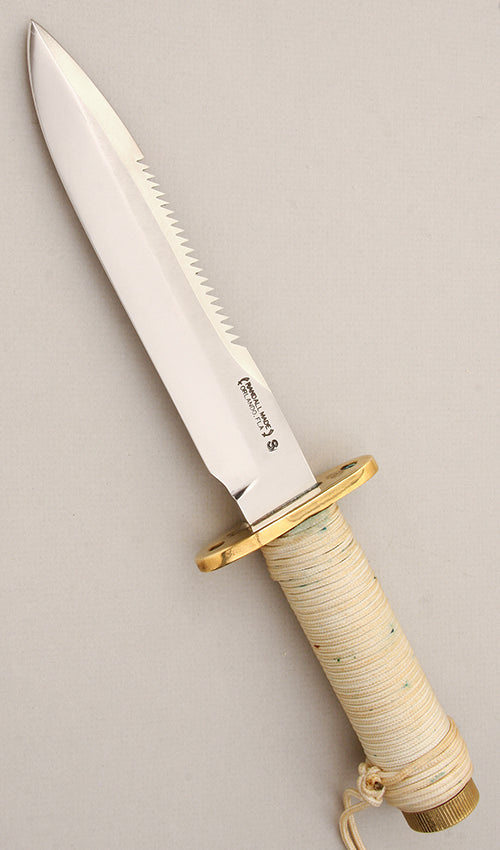 RANDALL USA KNIVES MODEL 18-5.5 ALL PURPOSE ATTACK SURVIVAL KNIFE CREAM WHITE ROPE HANDLE HIGH CARBON STEEL W/SHEATH PRE-OWNED