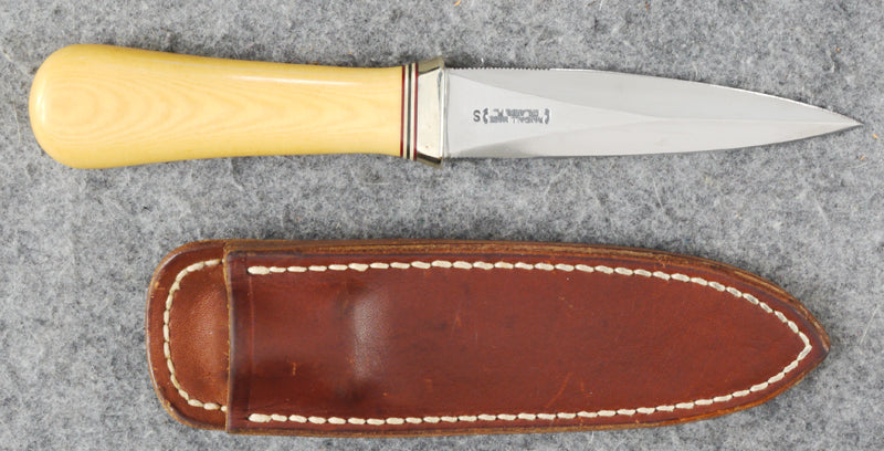 RANDALL USA KNIVES MODEL 24-4 ALL PURPOSE GUARDIAN SURVIVAL KNIFE YELLOW MICARTA HANDLE HIGH CARBON STEEL W/SHEATH PRE-OWNED