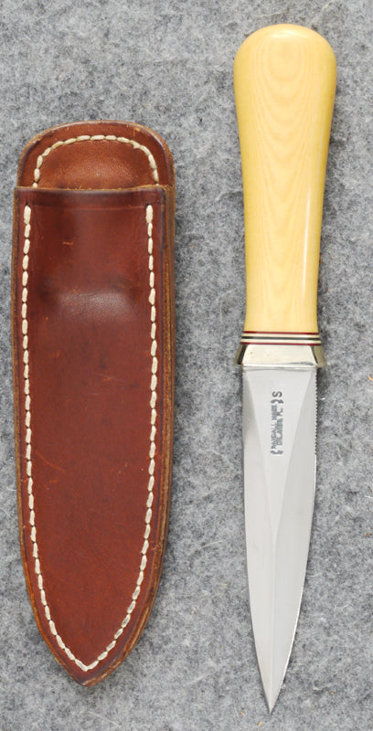 RANDALL USA KNIVES MODEL 24-4 ALL PURPOSE GUARDIAN SURVIVAL KNIFE YELLOW MICARTA HANDLE HIGH CARBON STEEL W/SHEATH PRE-OWNED