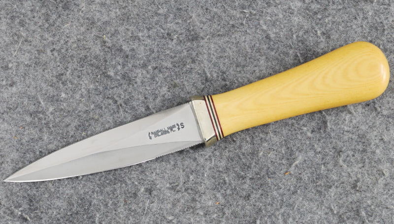 RANDALL USA KNIVES MODEL 24-4 ALL PURPOSE GUARDIAN SURVIVAL KNIFE YELLOW MICARTA HANDLE HIGH CARBON STEEL W/SHEATH PRE-OWNED