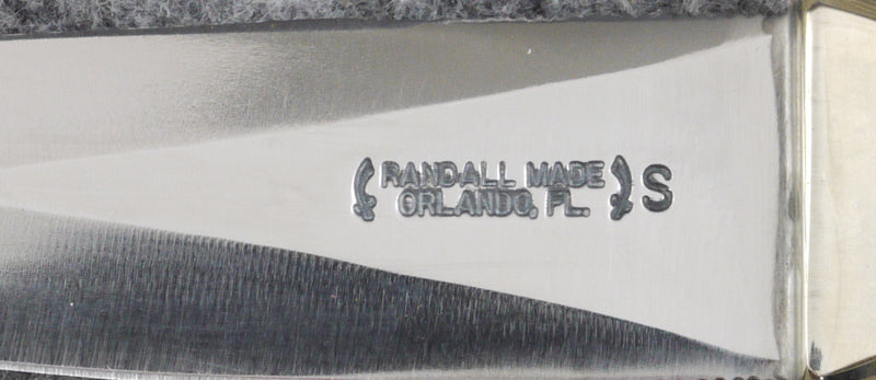 RANDALL USA KNIVES MODEL 24-4 ALL PURPOSE GUARDIAN SURVIVAL KNIFE YELLOW MICARTA HANDLE HIGH CARBON STEEL W/SHEATH PRE-OWNED