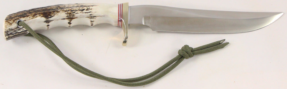 RANDALL USA KNIVES ALL PURPOSE FIGHTER KNIFE MODEL 3-7 HIGH CARBON STEEL WHITE STAG/ANTLER HANDLE  W/SHEATH PRE-OWNED