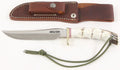 RANDALL USA KNIVES ALL PURPOSE FIGHTER KNIFE MODEL 3-7 HIGH CARBON STEEL WHITE STAG/ANTLER HANDLE  W/SHEATH PRE-OWNED