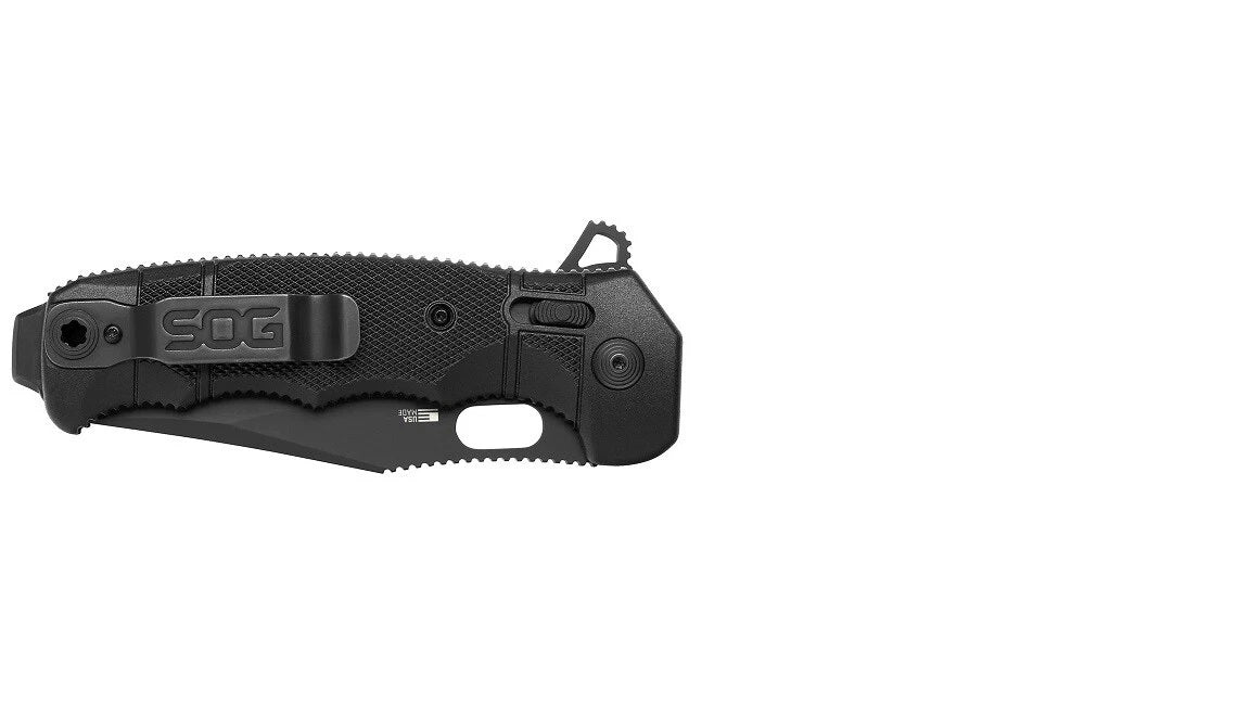 SOG USA SEAL XR BLACKOUT FOLDING TACTICAL BLACK POCKET KNIFE NEW