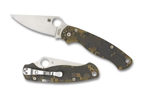 SPYDERCO Paramilitary 2 Folding Knife 3.42" CPM-S45VN Black Plain Blade, Digital Camo Handles, Compression Lock - KNIVE