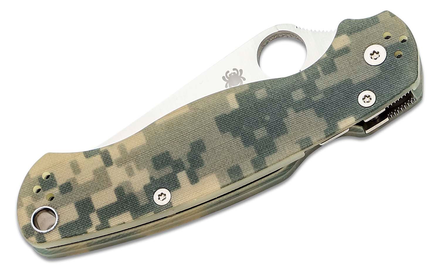 SPYDERCO Paramilitary 2 Folding Knife 3.42" CPM-S45VN Black Plain Blade, Digital Camo Handles, Compression Lock - KNIVE
