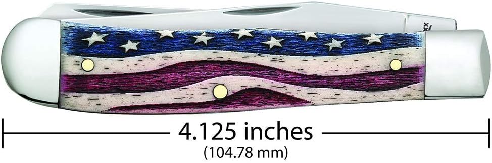 CASE USA WR XX Pocket Knife Patriotic Smooth Natural Bone Trapper Length Closed: 4 1/8 Inches KNIVES NEW