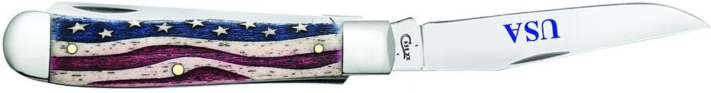 CASE USA WR XX Pocket Knife Patriotic Smooth Natural Bone Trapper Length Closed: 4 1/8 Inches KNIVES NEW