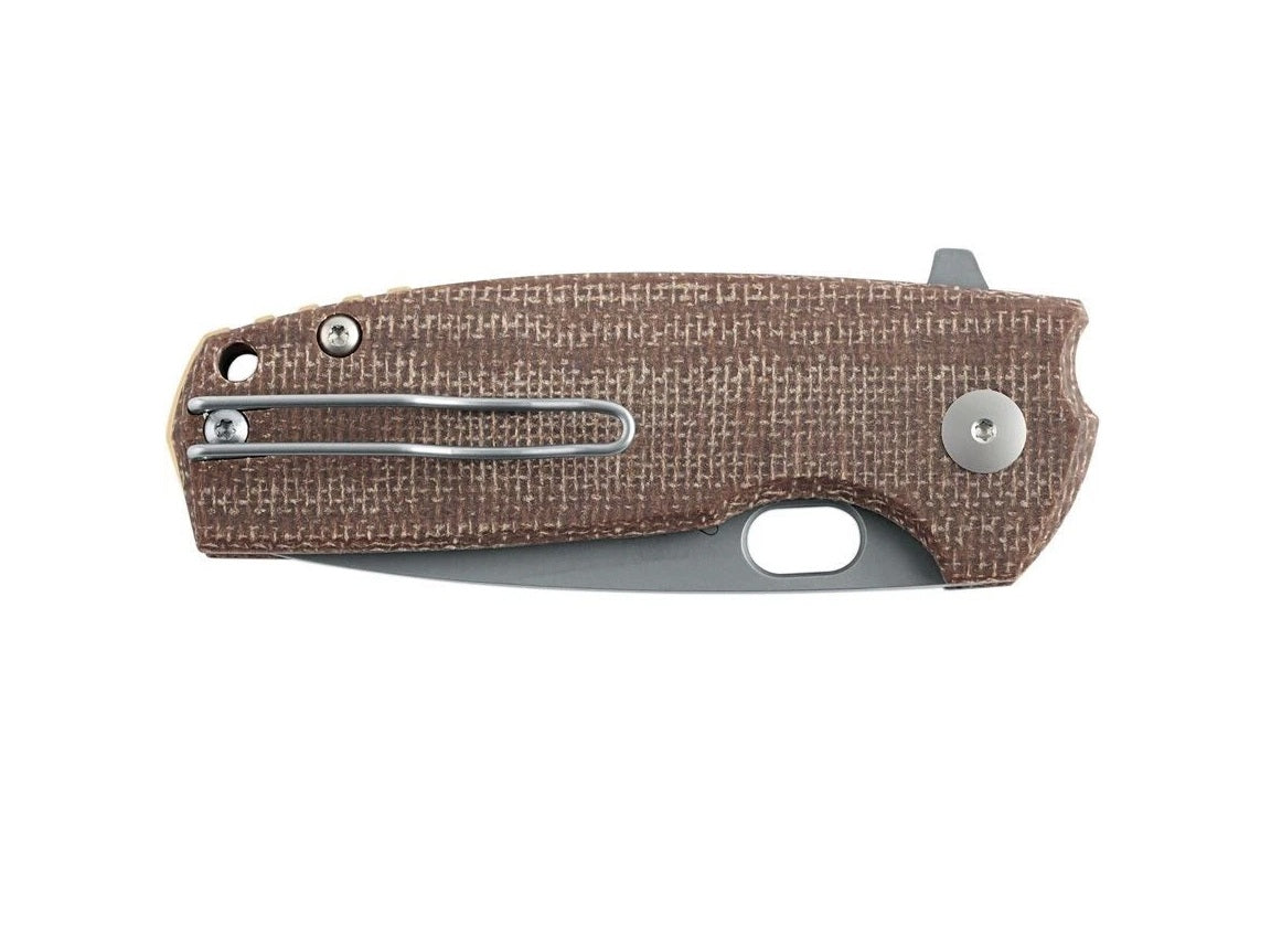 FOX CORE ITALY Folding Linerlock Pocket Knife Brown Micarta Handle Bohler N690 NEW