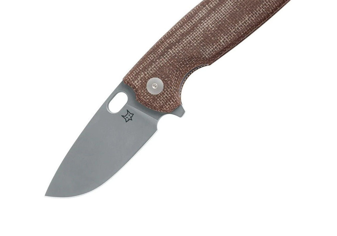 FOX CORE ITALY Folding Linerlock Pocket Knife Brown Micarta Handle Bohler N690 NEW