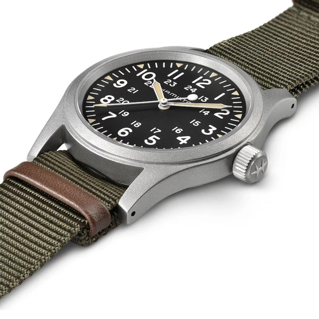ZZ...HAMILTON SWISS Made Khaki Field Mechanical Black Dial Nylon Men's Watch H69439931 (Automatic) NEW