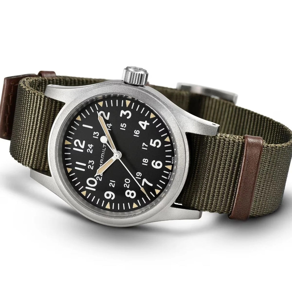 ZZ...HAMILTON SWISS Made Khaki Field Mechanical Black Dial Nylon Men's Watch H69439931 (Automatic) NEW
