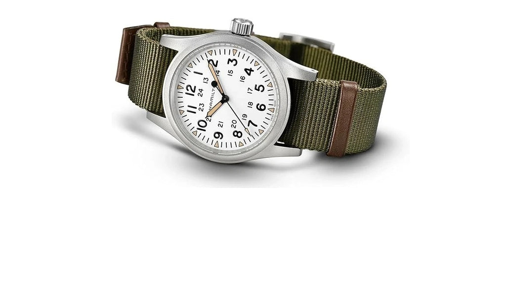 ZZ...HAMILTON SWISS Made Khaki Field Mechnical 38mm White Dial Green Strap Men's Watch H69439411&nbsp; (Automatic) NEW