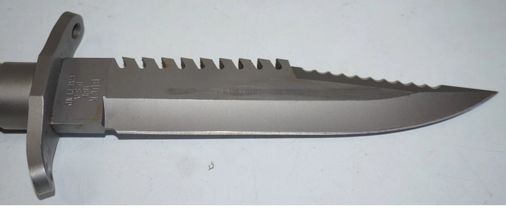 BUCK USA Vintage Buckmaster Buck 184 Stainless Survival Knife FIXED BLADE Hunting Knife w/Sheath PRE-OWNED