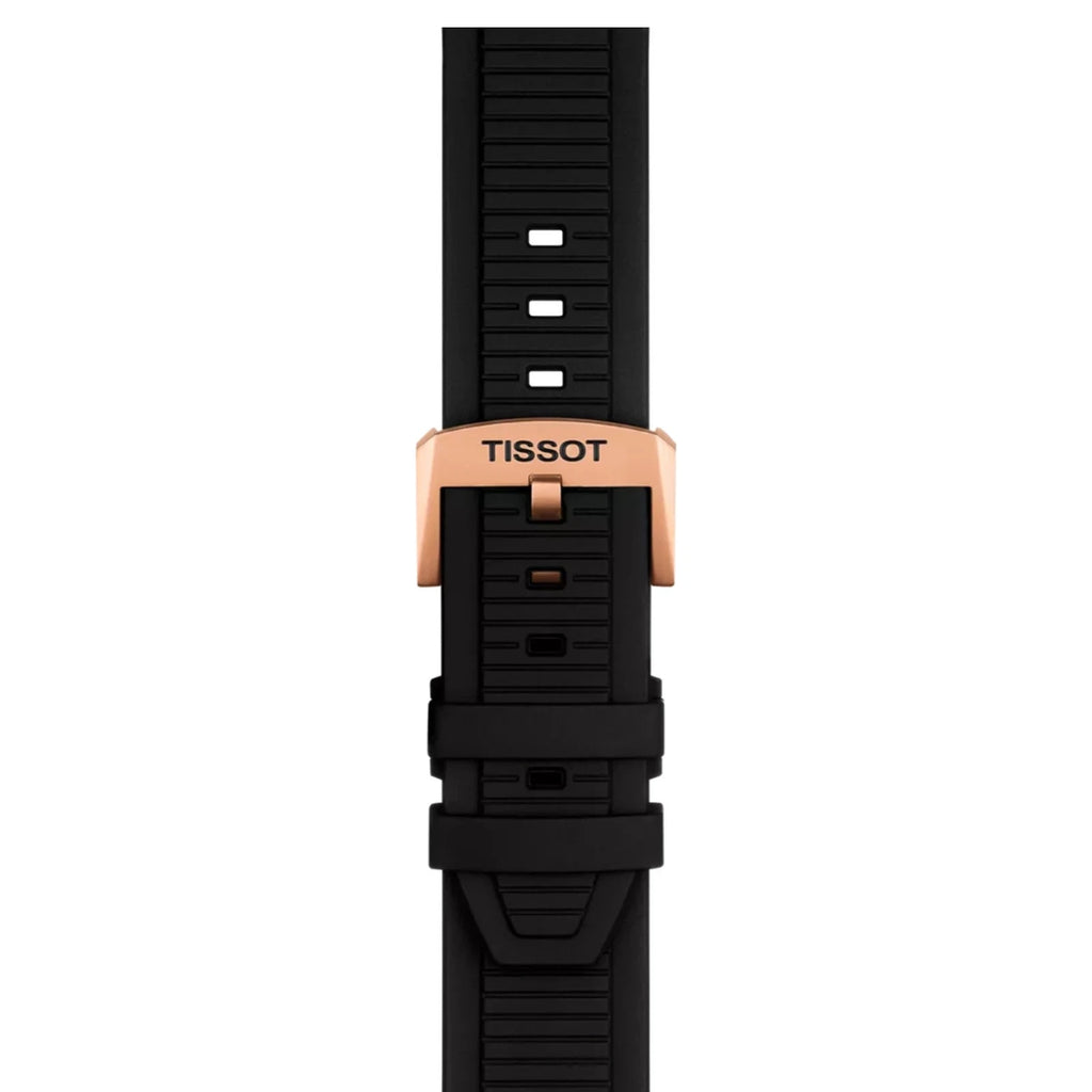 ZZ...TISSOT SWISS Made T-Race Chronograph Black/Rose Gold Quartz Men's Watch T1414173705100 NEW