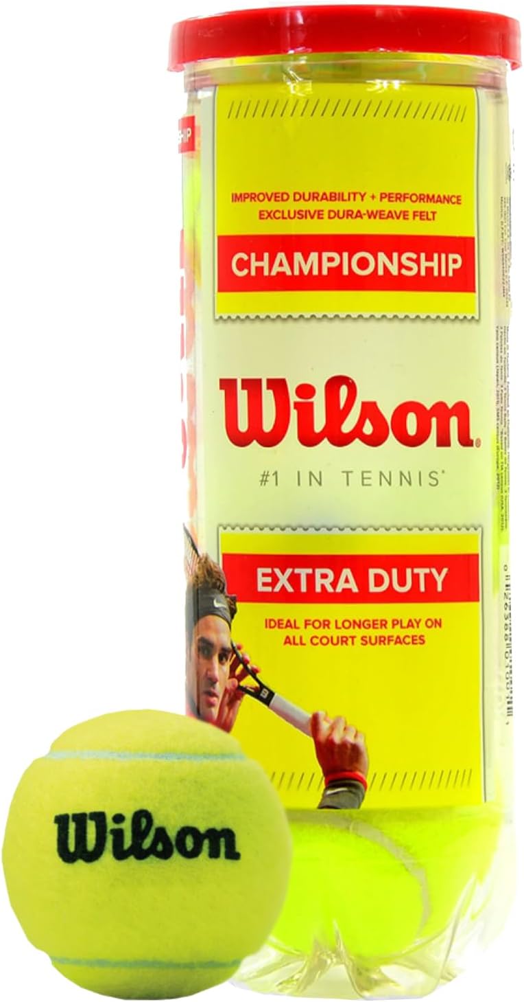 Wilson Championship Extra Duty Tennis Balls 3 ‎Single Can (3 YELLOW Balls) NEW